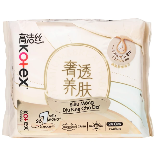 Băng vệ sinh Kotex cicada siêu mỏng cánh 24cm (Gói 7 miếng)