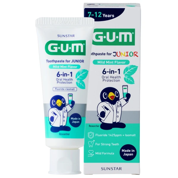 Kem đánh răng Sunstar Gum cho bé 7-12 tuổi, hương bạc hà 70g