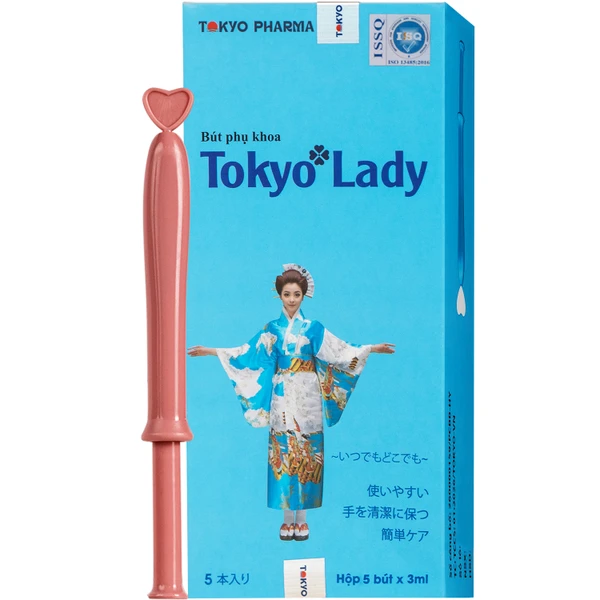 Bút Phụ Khoa Tokyo Lady - Hỗ Trợ Điều Trị Viêm Ngứa, Huyết Trắng, Se Khít Làm Hồng Âm Đạo (5 Bút x 3ml)