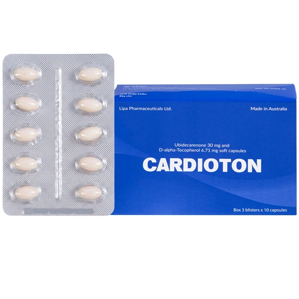 Thuốc Cardioton Lipa Pharmaceuticals điều trị suy tim, tăng huyết áp, thiếu máu cơ tim (3 vỉ x 10 viên)