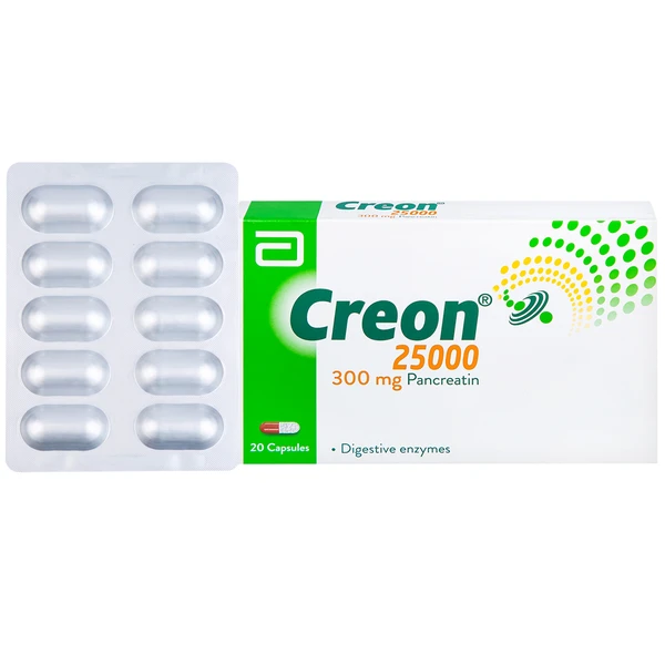 Thuốc Creon 25000 Abbott điều trị thiểu năng tụy ngoại tiết (20 viên)