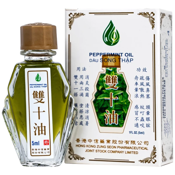 Dầu gió Song Thập Peppermint oil 5ml Hong Kong Zung Seon