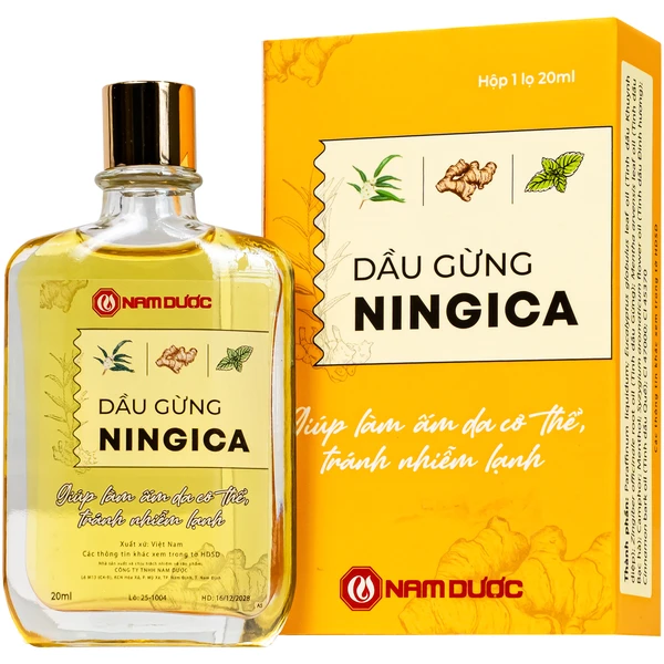 Dầu gừng Ningica giúp làm ấm cơ thể, giữ ấm (20ml)