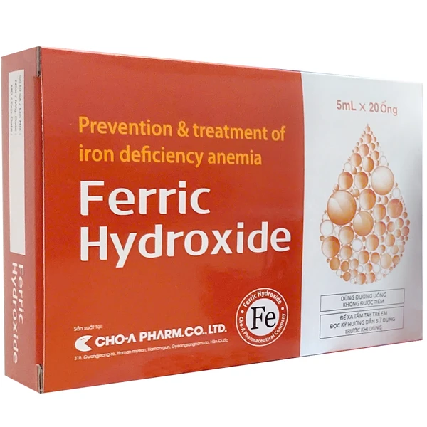 Dung dịch uống Ferric Hydroxide ngăn ngừa và điều trị thiếu máu do thiếu sắt (20 ống x 5ml)