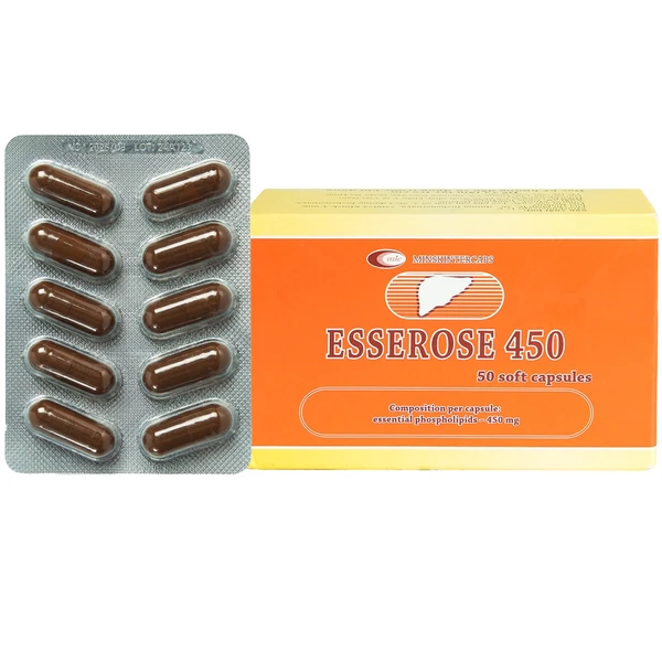 Thuốc Esserose 450 Minskintercaps cải thiện các triệu chứng bệnh lý gan (5 vỉ x 10 viên)