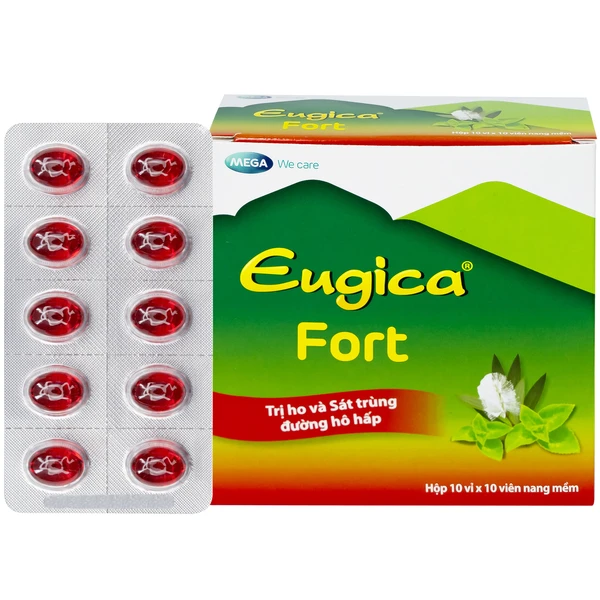 Thuốc Eugica Fort DHG điều trị các chứng ho, đau họng, sổ mũi, cảm cúm (10 vỉ x 10 viên)