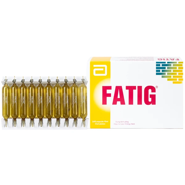 Dung dịch uống Fatig Abbott hỗ trợ điều trị suy nhược chức năng, bổ sung khoáng chất (2 vỉ x 10 ống)