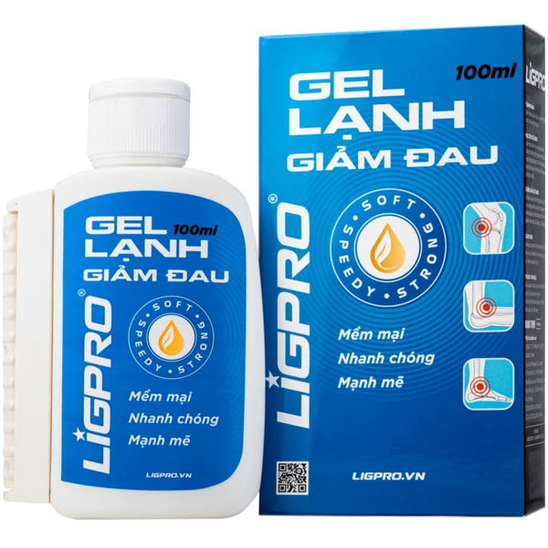 Gel lạnh giảm đau Ligpro hỗ trợ giảm đau do chấn thương, cơ, xương, khớp, dây chằng (100ml)