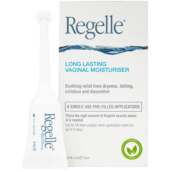 Gel phụ khoa Regelle hộp (6 tuýp) giúp giữ ẩm, giảm nhanh các triệu chứng khô, ngứa rát, khó chịu của âm đạo