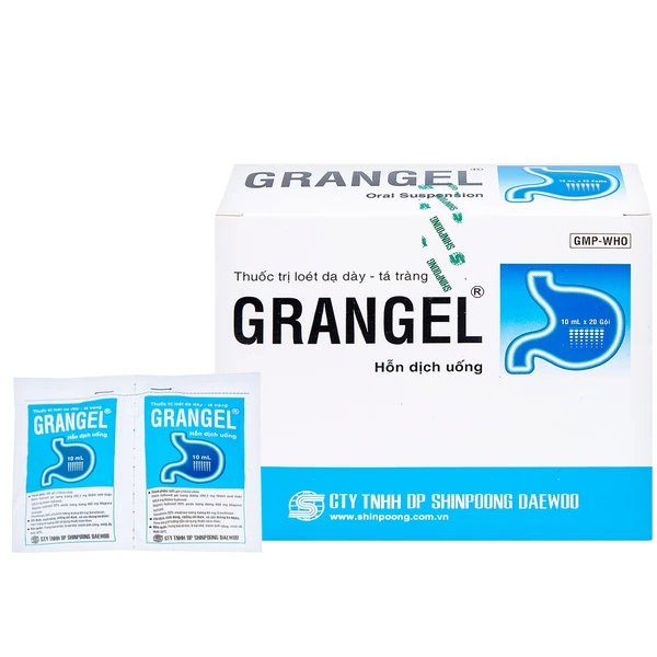 Hỗn dịch uống Grangel Shinpoong Deawoo điều trị viêm loét dạ dày - tá tràng cấp, mạn tính (20 gói)