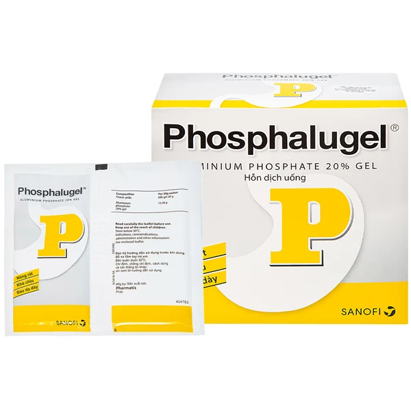 Hỗn dịch uống Phosphalugel Sanofi giảm độ axit của dạ dày (26 gói x 20g)