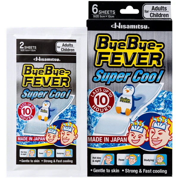 Miếng dán hạ sốt ByeBye Fever Super Cool dùng cho trẻ từ 10 tuổi và người lớn (3 gói x 2 miếng)