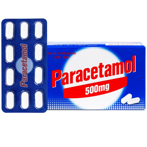 Thuốc Paracetamol 500mg Quapharco giảm đau nửa đầu, cảm lạnh, cảm cúm, đau họng (10 vỉ x 10 viên)