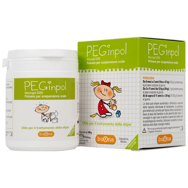 Bột nhuận tràng Buona Peginpol 100g cải thiện tình trạng táo bón cho trẻ từ 6 tháng tuổi
