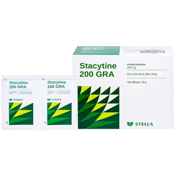 Cốm pha dung dịch uống Stacytine 200 GRA Stella tiêu nhầy, long đờm (20 gói)