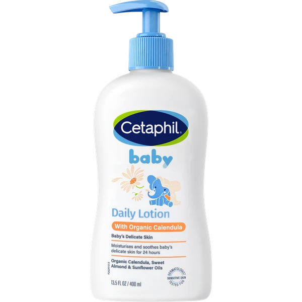 Sữa dưỡng da dành cho bé Cetaphil Baby Daily Lotion with Organic Calendula tinh chất hoa cúc giúp tăng cường dưỡng ẩm, bảo vệ da (400ml)