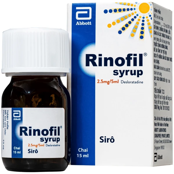Syrup Rinofil 2.5mg/5ml Abbott điều trị viêm mũi dị ứng (15ml)