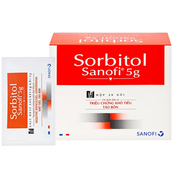 Thuốc bột Sorbitol Sanofi 5g điều trị triệu chứng táo bón, khó tiêu (20 gói x 5g)
