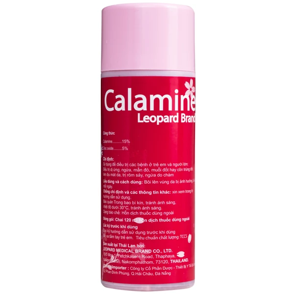 Thuốc Calamine Leopard Brand điều trị dị ứng, ngứa, mẫm đỏ, muỗi đốt hay con trùng đốt, làm dịu mát da, trị rôm sảy, ngứa do chàm (120 ml)