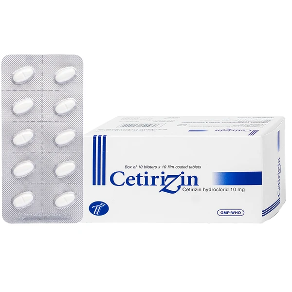 Thuốc Cetirizin 10mg Trường Thọ trị ngứa ngoài da do dị ứng (10 vỉ x 10 viên)