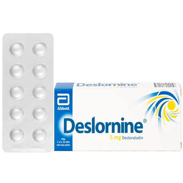 Thuốc Deslornine 5mg Abbott Làm giảm các triệu chứng hắt hơi, chảy mũi, mày đay (1 vỉ x 10 viên)
