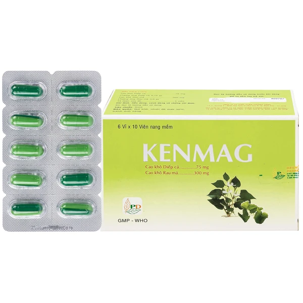 Thuốc Kenmag GMP phòng và hỗ trợ điều trị táo bón, giải nhiệt, thông tiểu (6 vỉ x 10 viên)
