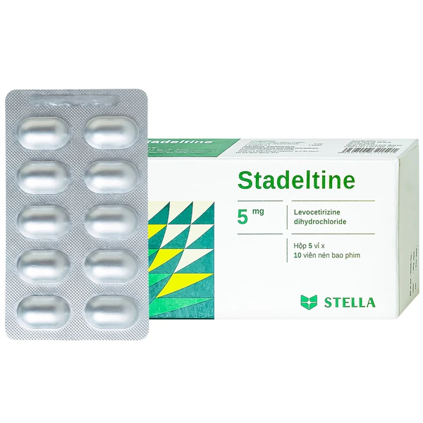 Thuốc Stadeltine 5mg Stella giảm các triệu chứng ở mắt và mũi ( 5 vỉ x 10 viên)