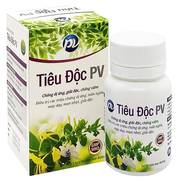 Thuốc Tiêu Độc PV điều trị dị ứng, mẩn ngứa, mày đay (60 viên)