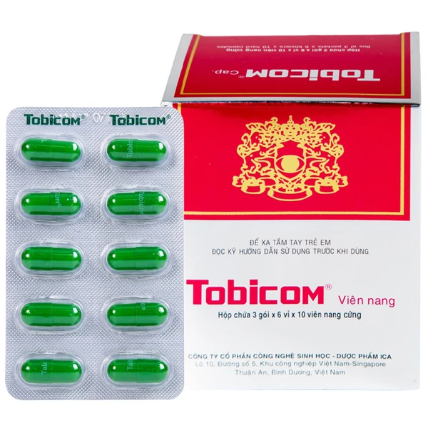 Thuốc Tobicom ICA hỗ trợ điều trị mỏi mắt, đau nhức mắt (3 gói x 6 vỉ x 10 viên)