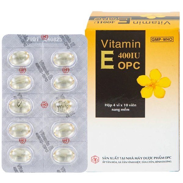 Thuốc Vitamin E 400IU OPC hỗ trợ điều trị thiếu Vitamin E (4 vỉ x 10 viên)