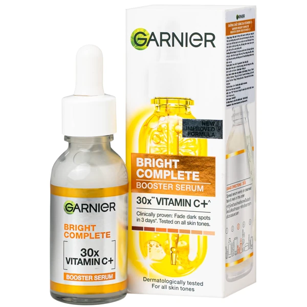 Tinh chất dưỡng sáng da, mờ thâm Garnier Skin Naturals Bright Complete 30x Vitamin C Booster Serum 30ml