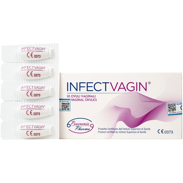 Viên đặt âm đạo Infectvagin hỗ trợ điều trị viêm cổ tử cung, teo niêm mạc âm đạo (2 vỉ x 5 viên)