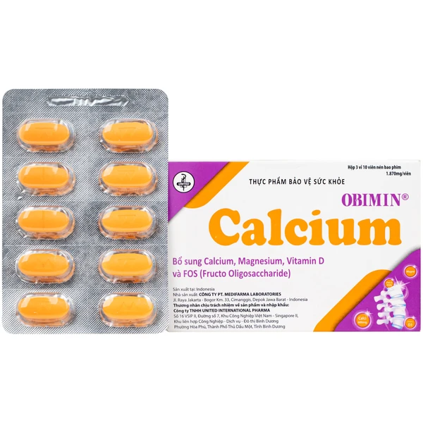 Viên uống bổ sung Calci, Magne Obimin Calcium United (3 vỉ x 10 viên)