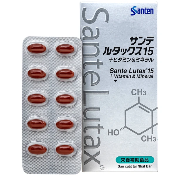Viên uống Sante Lutax 15+ Vitamin & Mineral - Hỗ trợ bảo vệ mắt khỏi tác hại từ ánh sáng xanh (9 vỉ x 10 viên)