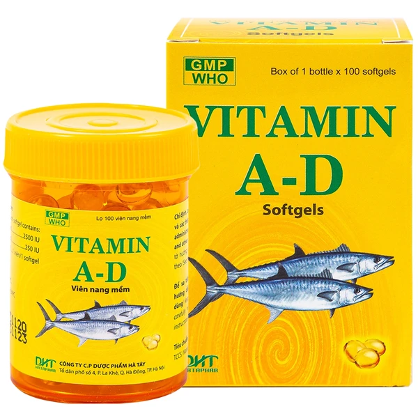 Thuốc Vitamin A-D Hataphar phòng và điều trị thiếu Vitamin A và D (100 viên)