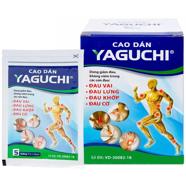 Cao dán Yaguchi Tatra giảm đau, kháng viêm trong các cơn đau vai, đau lưng (5 miếng)