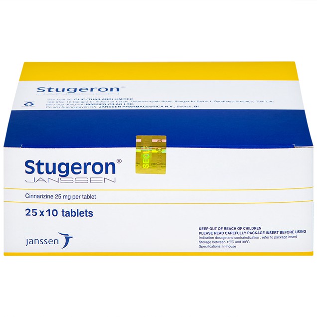 Thuốc Stugeron 25mg Janssen điều trị rối loạn tuần hoàn não