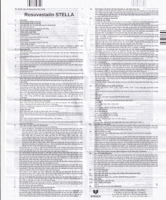Rosuvastatin stada 20mg 2025
