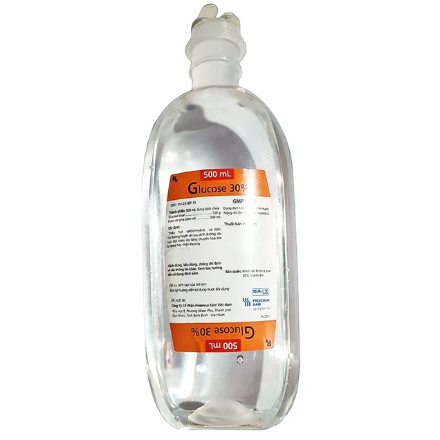 Dung dịch Glucose 30% chai 500ml trị mất nước do ỉa chảy cấp