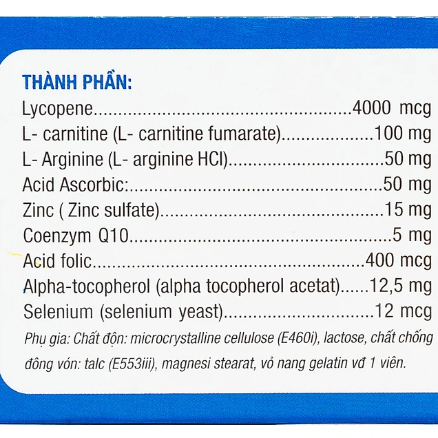 SpermQ hỗ trợ tăng chất lượng và số lượng tinh trùng (hộp 60 viên)