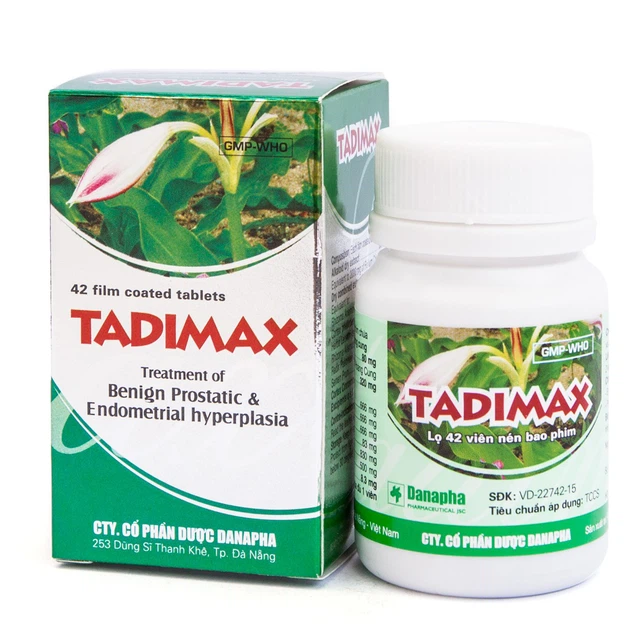 Thuốc Tadimax Danapha điều trị u phì đại tiền liệt tuyến (42 viên)