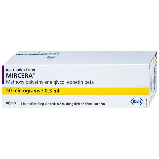 Thuốc tiêm Mircera 50mcg/0.3ml điều trị bệnh thiếu máu (1 cây)