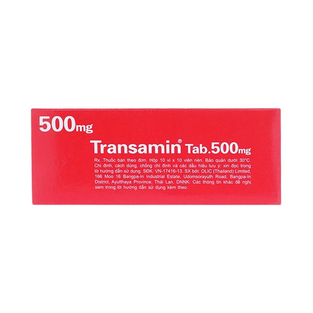 Thuốc cầm máu Transamin 500mg điều trị chảy máu bất thường