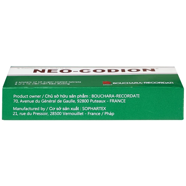 Neo-Codion Pháp trị ho do kích ứng, ho khan (2 vỉ x 10 viên)