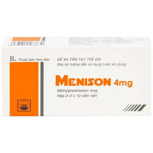 Menison 4mg Pymepharco trị các bệnh viêm, dị ứng (30 viên)