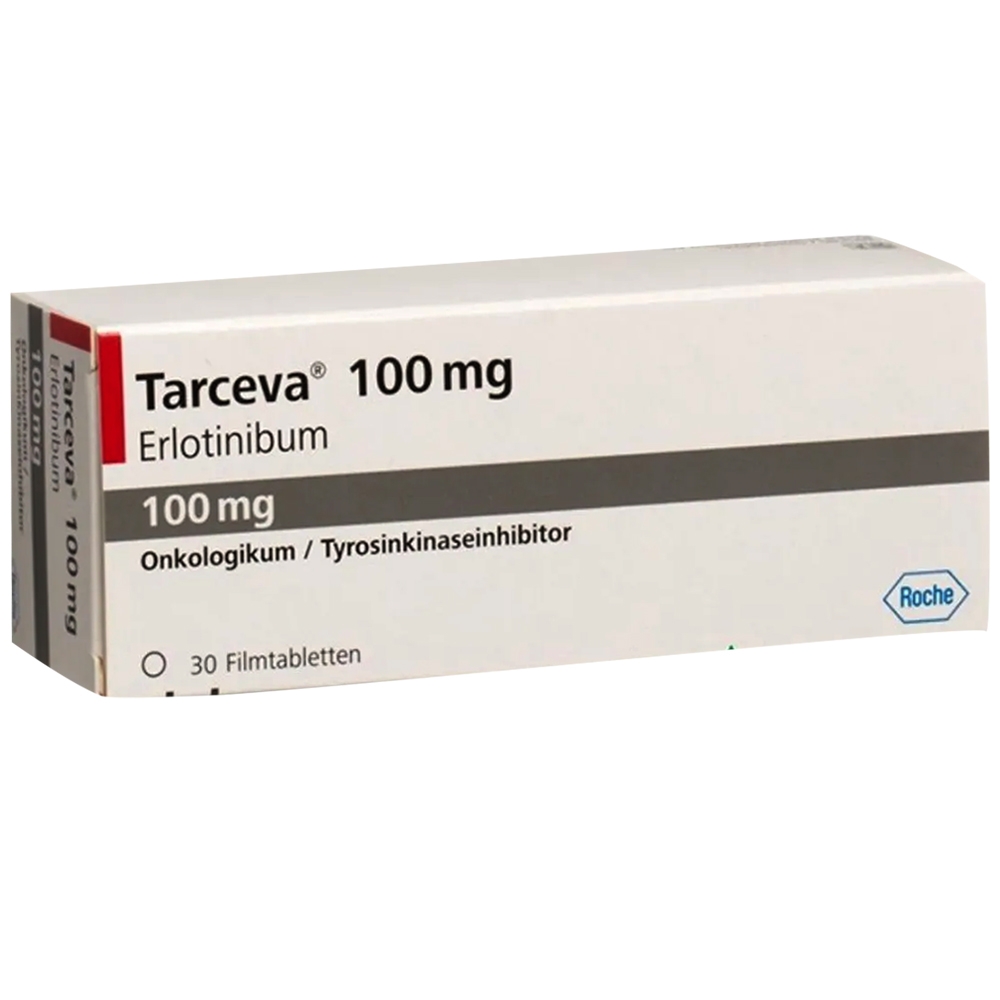Hình ảnh Thuốc Tarceva 100mg Roche hỗ trợ điều trị ung thư phổi không phải tế bào nhỏ, ung thư tụy (3 vỉ x 10 viên)