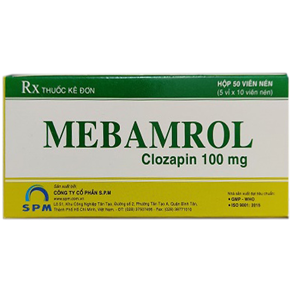 Hình ảnh Thuốc Mebamrol S.P.M điều trị tâm thần phân liệt (5 vỉ x 10 viên)