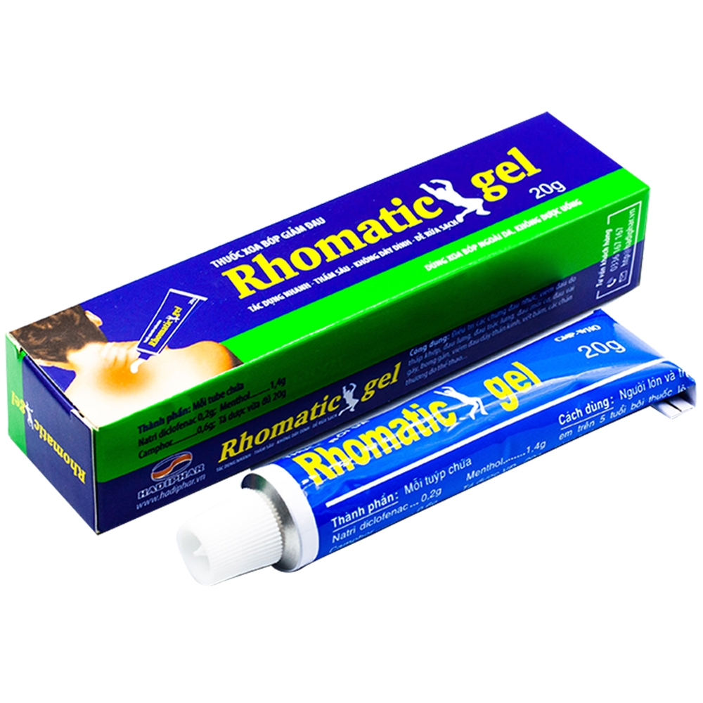 Hình ảnh Gel Rhomatic Hadiphar điều trị đau nhức xương khớp, đau mỏi vai gáy (20g)
