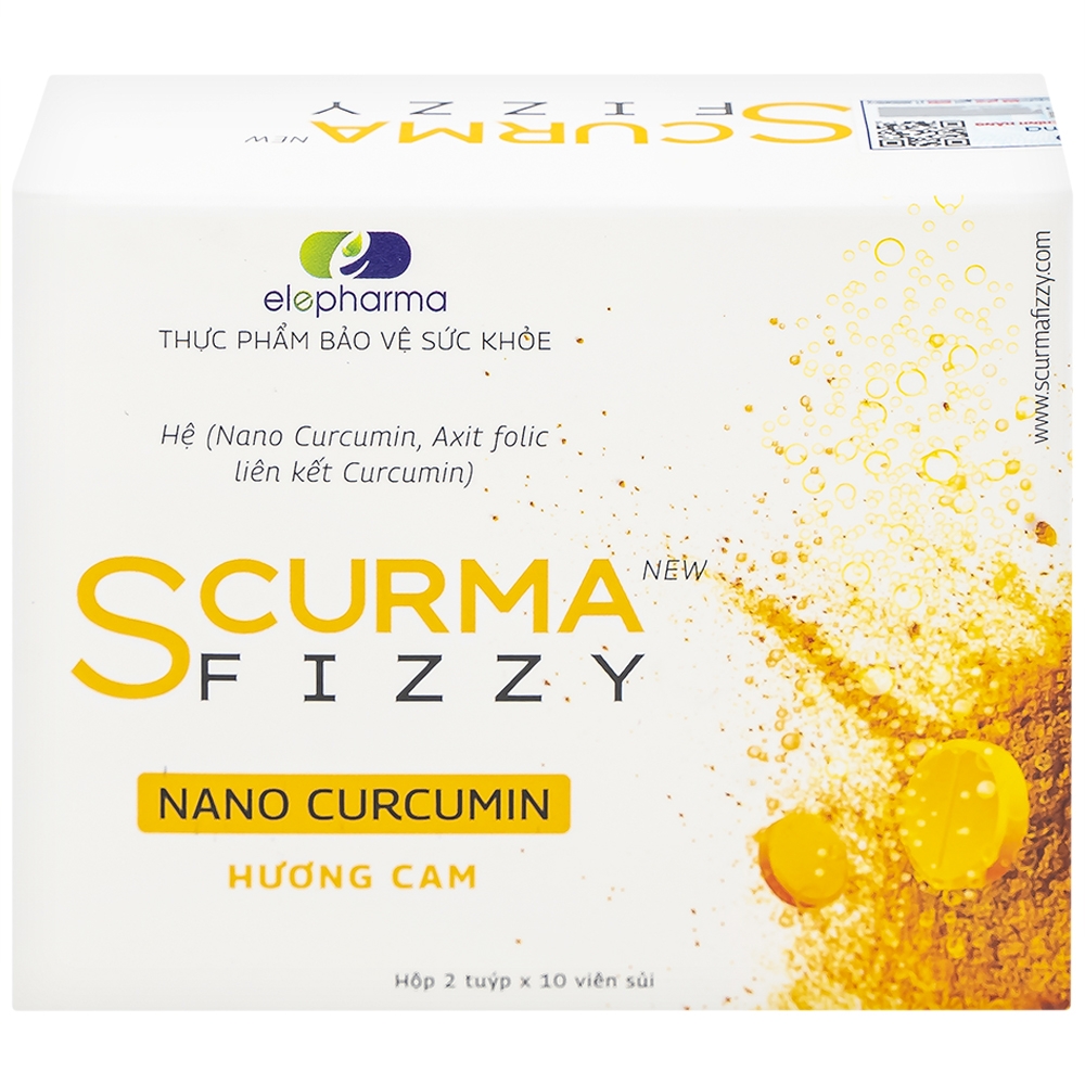 Hình ảnh Viên sủi Scurma Fizzy Nano Curcumin hỗ trợ giảm các triệu chứng trào ngược dạ dày thực quản (2 tuýt x 10 viên)