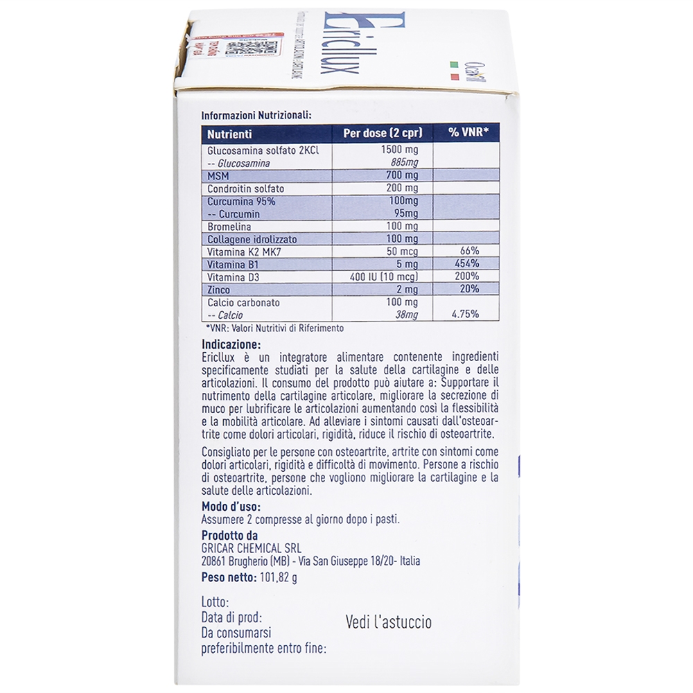 Hình ảnh Viên uống Ericllux Ocavill hỗ trợ tăng tiết dịch khớp, giúp khớp vận động linh hoạt (60 viên)